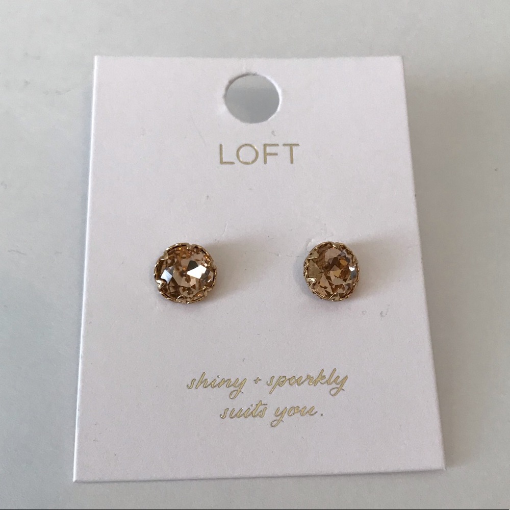 Ann Taylor LOFT Earrings Studs Blush Gold NEW